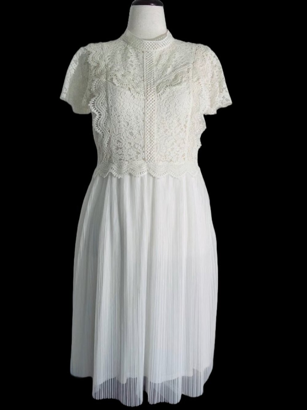 Off white lace romantic dress - Feather Bone by Anthropologie